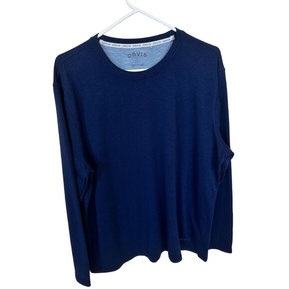Orvis Navy Bue Unisex Pullover Top Shirt Large Outdoor - Picture 1 of 4